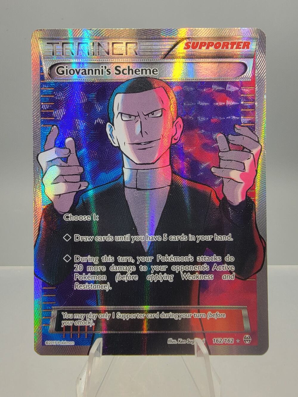 2015 Pokemon TCG XY BREAKthrough Giovanni's Scheme 162/162 Full Art LP